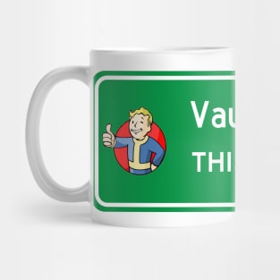 Fallout Shelter Vault Highway Exit Sign Mug